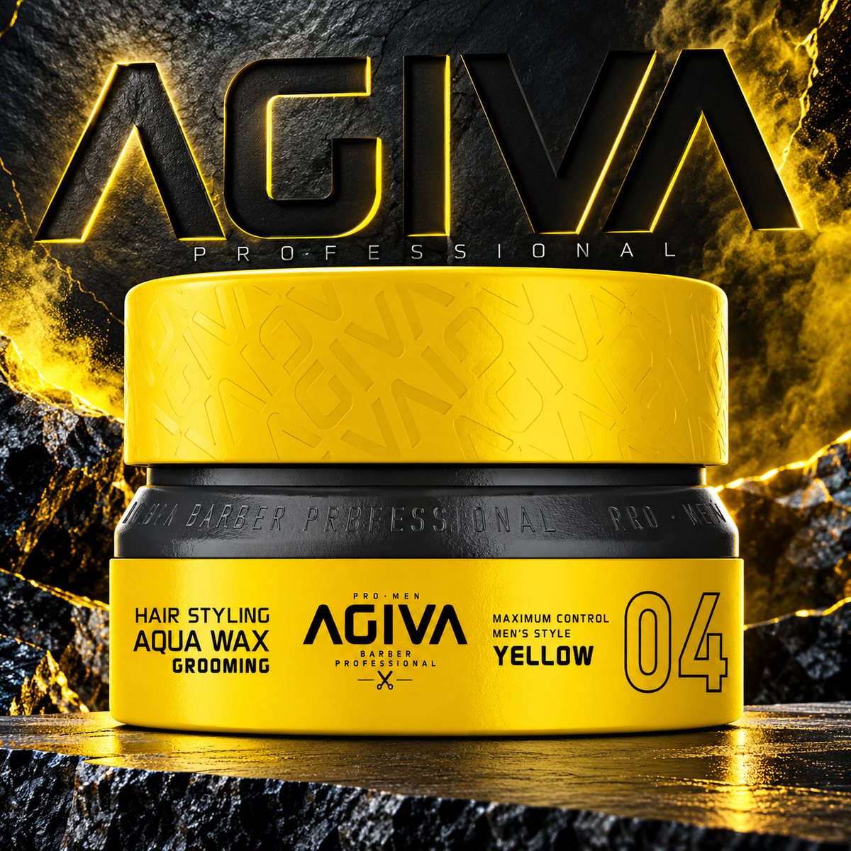 Agiva Hair Wax 04 YELLOW Aqua Wax Grooming 155mL