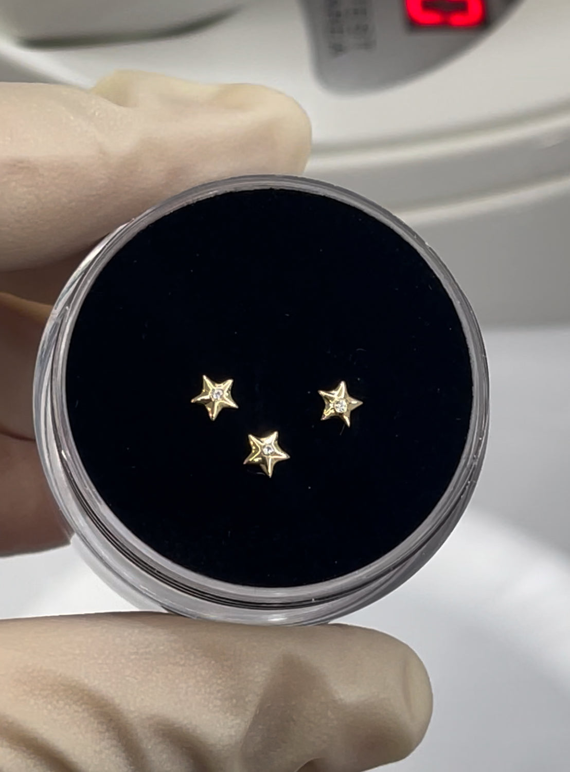 Gold Star With Diamond Tooth Charm